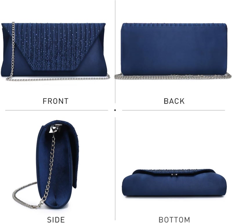 DASEIN Women Evening Bags Wedding Purses Handbags Party Clutches Cocktail Prom Formal Clutch with Glitter Rhinestones - Image 2